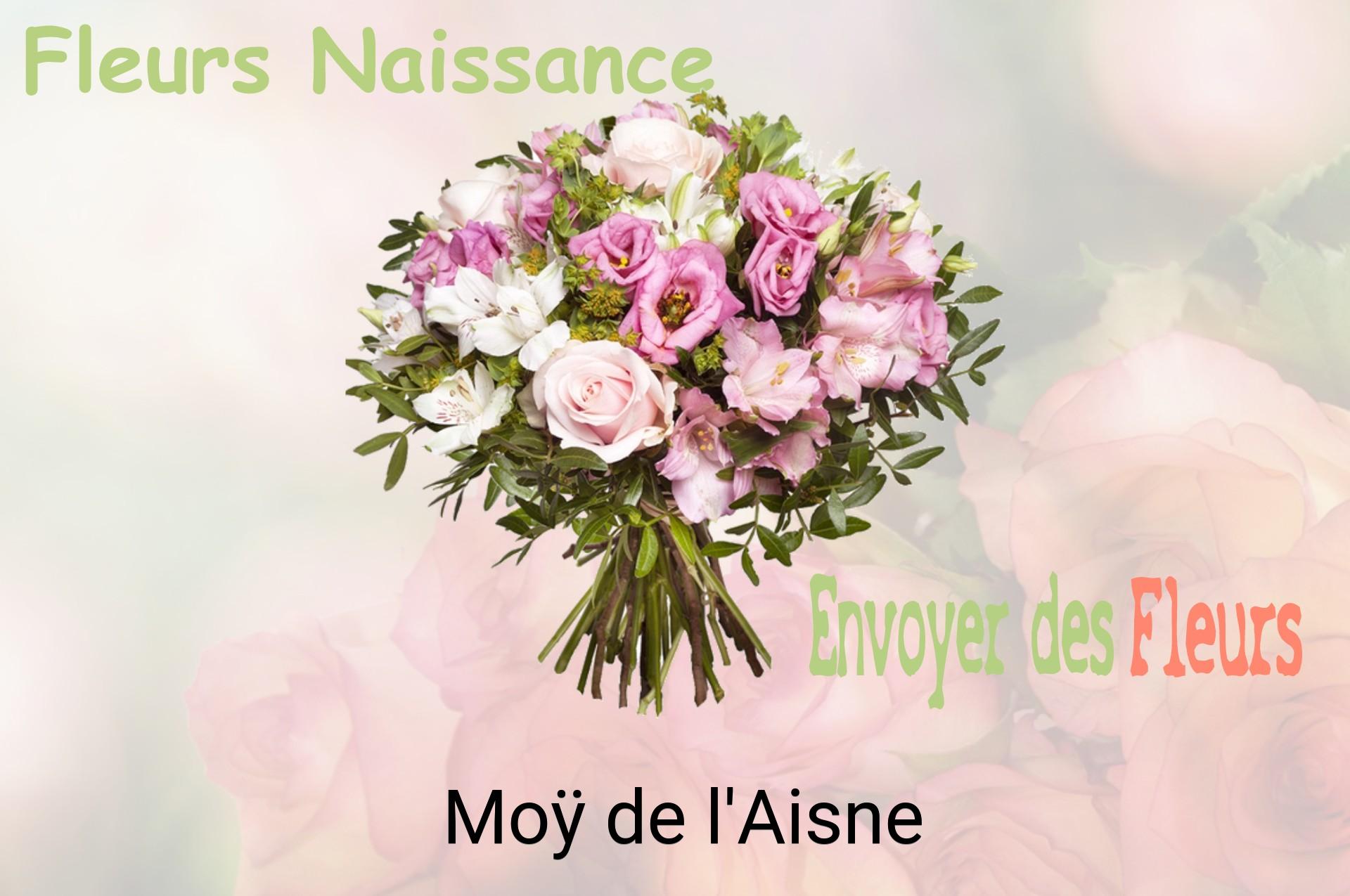 Bouquet de fleurs de naissance livré à Moÿ-de-l'Aisne